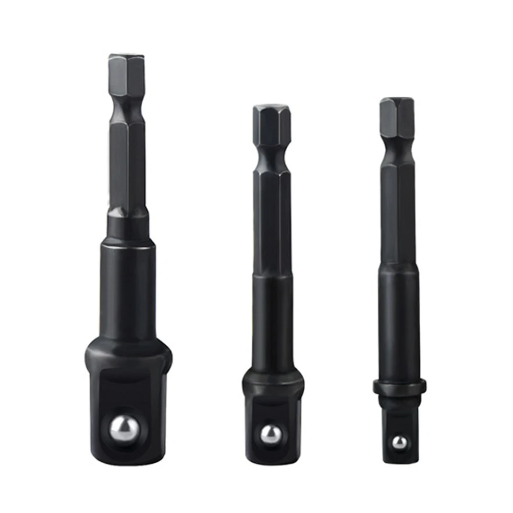 3pcs Impact Grade Socket Adapter Set 1/4 3/8 1/2 Inch Hex Shank Extension Drill Bits Bar Set Power Drill Socket Driver  Adaptor