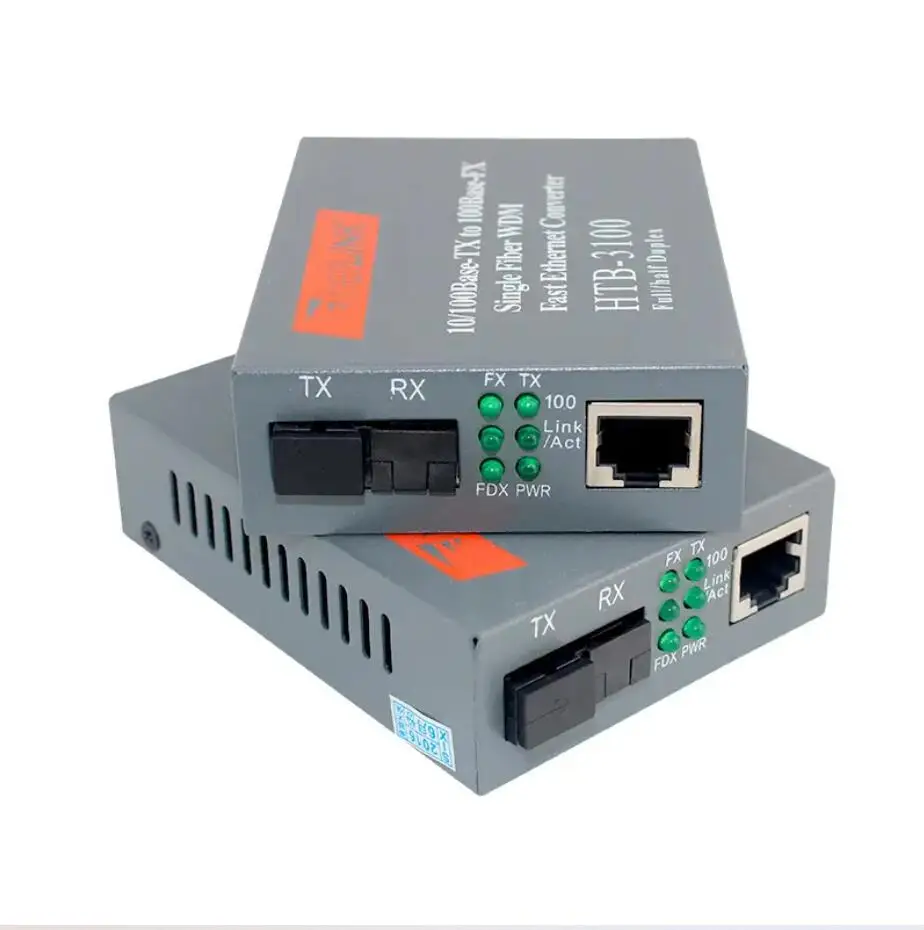 1 paar HTB-3 100AB 20KM AB 10/100Mbps Fiber Optical Media Converter Single mode single Fiber SC Port EINE 1310nm-TX, B 1550nm-TX