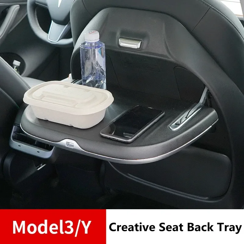 2PCS For Tesla Model 3&Y Foldable Seat Back Tray for Food Drink Coffee Holder Car Laptop Table Car Back Seat Eating Working Desk