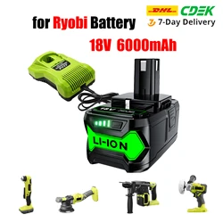 9000mAh for Ryobi 18V Battery Replacement Li-Ion Battery for Ryobi P108 P107 P105 P104 P103 P102 RB18L25 Power Tools Batteries