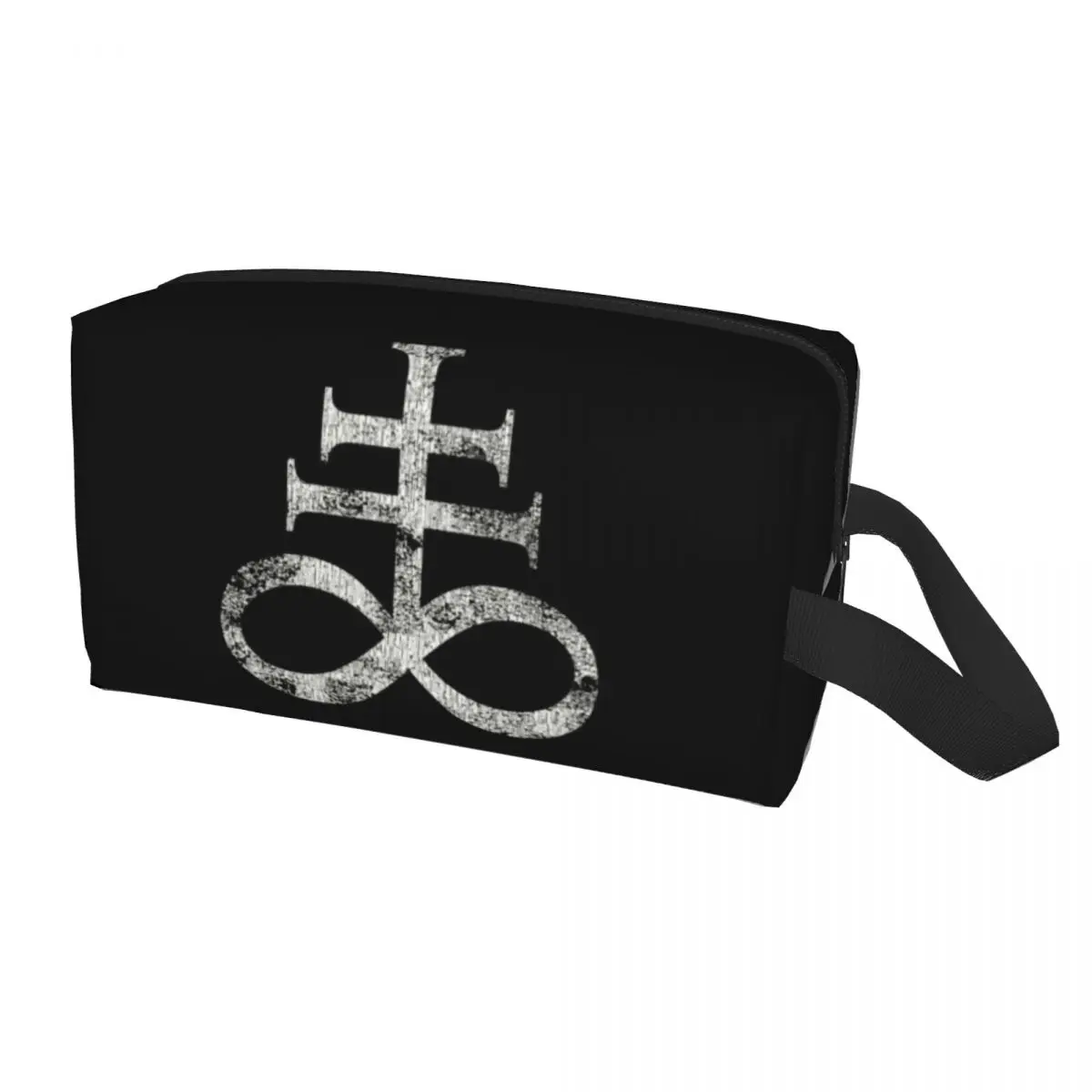 Kawaii Worn Leviathan Satanic Cross Travel Toiletry Bag for Women Sigil Of Baphomet Cosmetic Makeup Bag Beauty Storage Dopp Kit