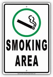 Safety Sign 12x16 Smoking Vaping Allowed in This Area Designated Spot Business Store Only Wall Art Warning Caution Tin Signs Met