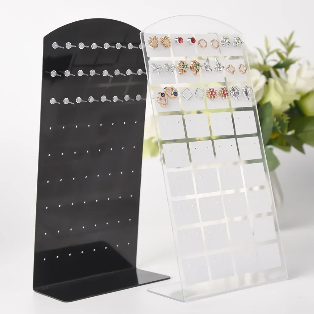 1/2PCS 48/72 Holes Jewelry Earrings Studs Display Rack Portable Necklace Stand Storage Holder Fashion Organizer Storage Box