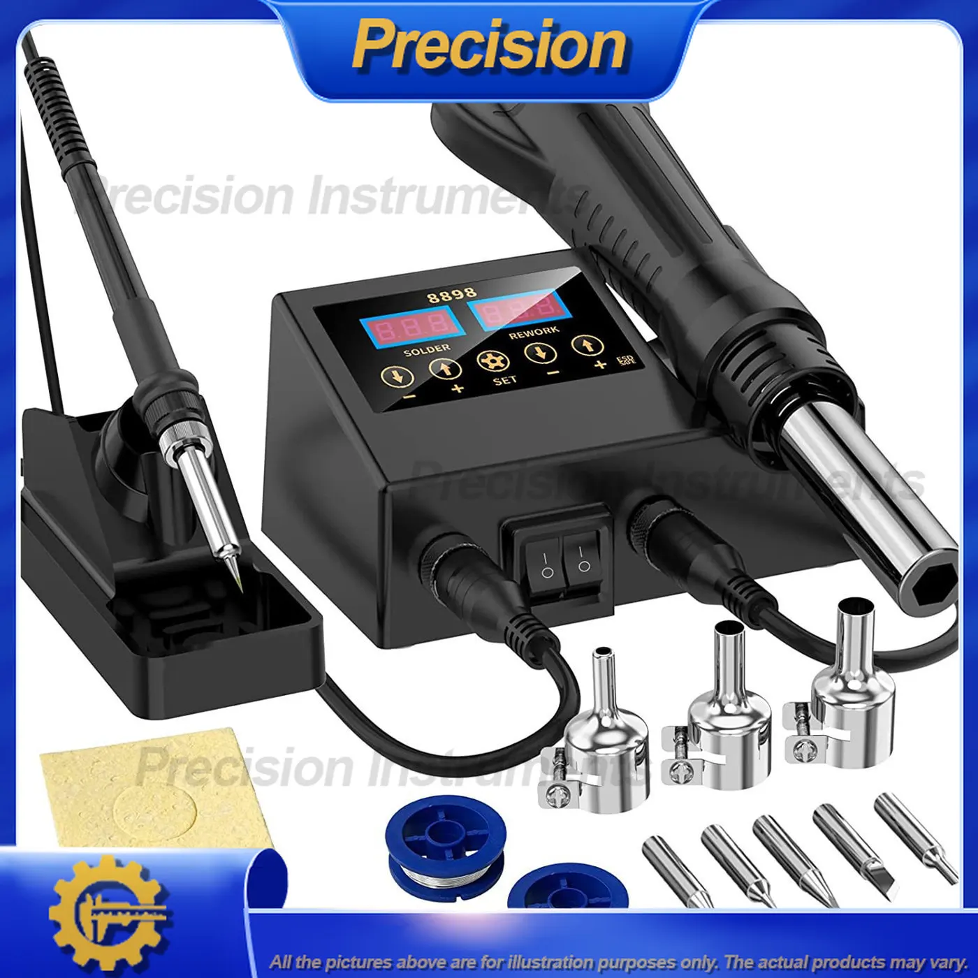 2026 محطة إعادة تشغيل الهواء الساخن 8898 مجموعة مكواة لحام خالية من الرصاص للإصلاح الإلكتروني وأدوات لحام الكمبيوتر #1