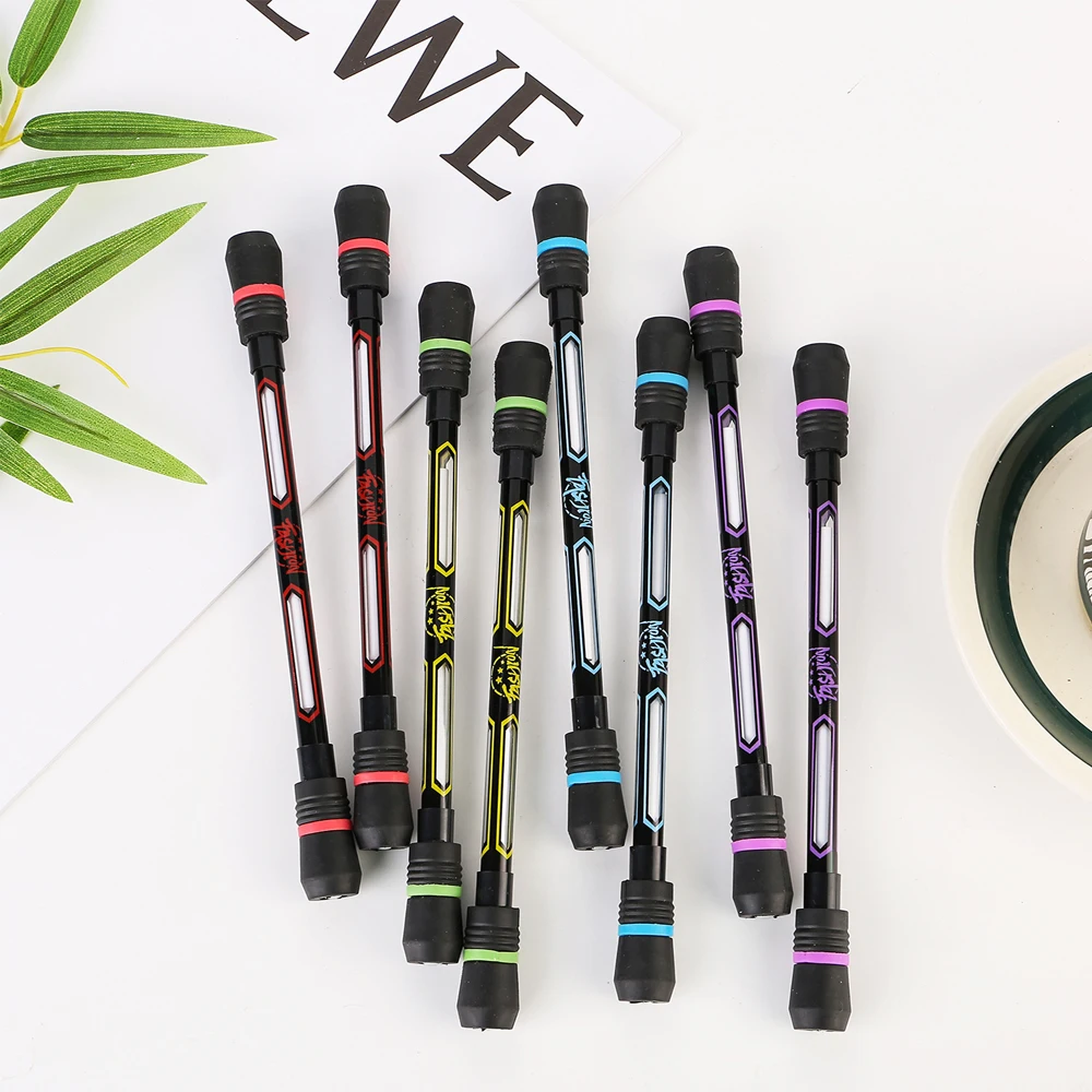 

10Pcs Spinning Ballpoint Pen Hand Spinner Stress Relieve Rotating Anti Slip Writing Gel Pens Stationery Office School Supplies