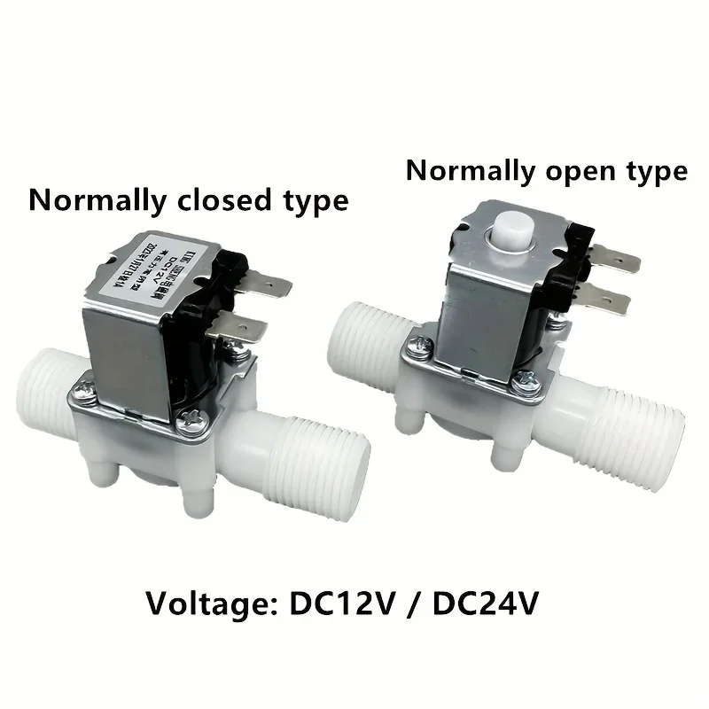 12V 24V 110V 220V normally closed solenoid valve External thread plastic normally open water valve for 0.02-0.8mpa pressure 1/2\