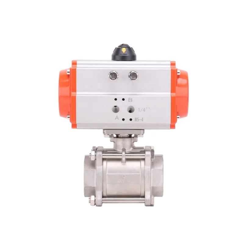 3 PC DN65 11/2Inch Stainless Steel Pneumatic Thread Ball Valve