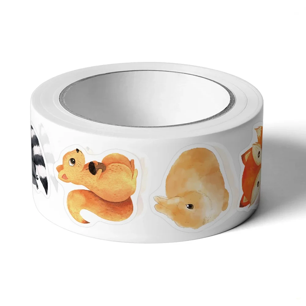 500Pcs/Roll Heterotypic Forest Animals Stickers 2.5cm/1.0'' Art Labels Learning Rewards, Adorn Gifts for Watercup Phone PC Pad image 4