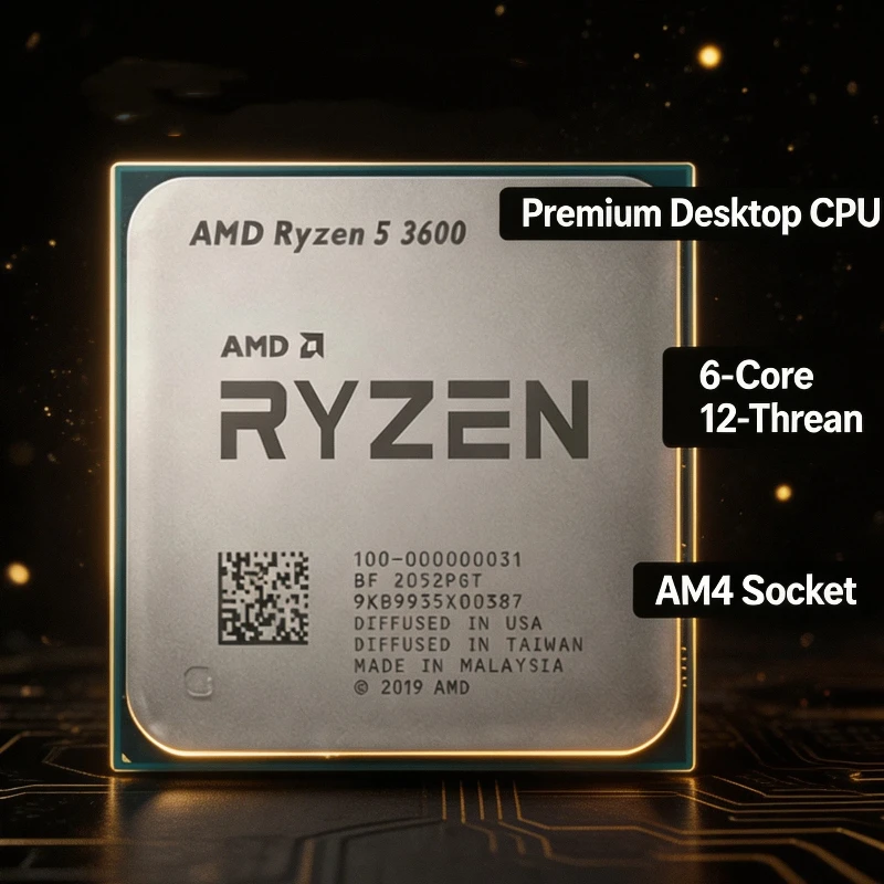 R5 3600 AMD Ryzen 5 3600 Desktop CPU For AM4 Platform Upgrade 6‑Core 12‑Thread 7nm 65W 32MB L3 Cache 100‑000000031