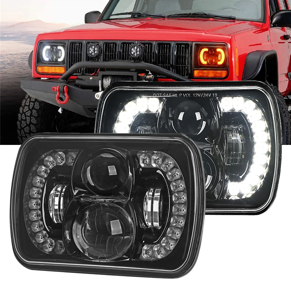 

5X7 6X7 Led Headlights With Hi/Lo Beam Headlamp With DRL For Jeep Wrangler Yj Cherokee Xj Ford KAMAZ GMC Toyota Trucks