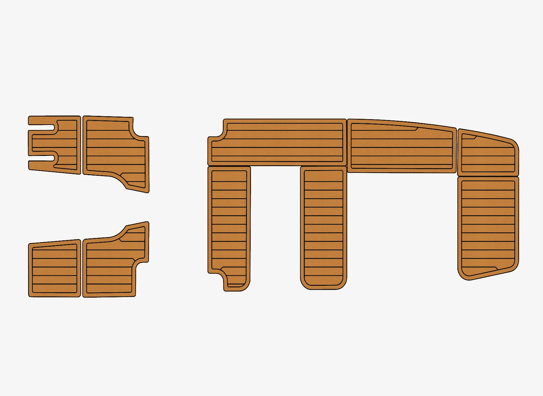 Non-Slip EVA Faux Teak Marine Mat Self-Adhesive 6mm Yacht Cockpit Pad for Zodiac medine Boat Decking Easy Install