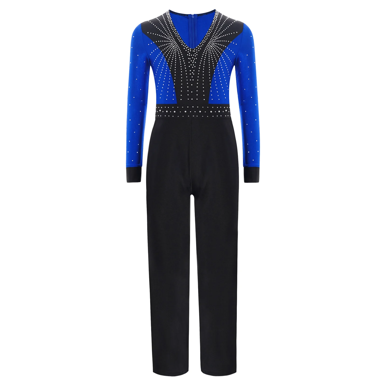 

Latin Gymnastics Ballet Figure Skating Performance Jumpsuit Kids Girls Dance Practice Costume Long Sleeve Full Body Leotard