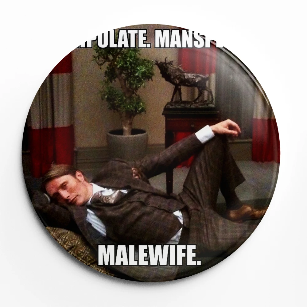Mads Mikkelsen Hannibal Face Badge botón suave Pin de solapa decoración broche joyería decoración regalo 58mm