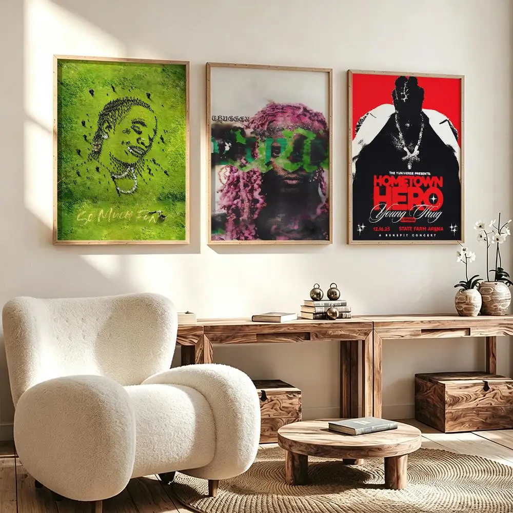music Young Thug Poster Poster HD Waterproof Self Adhesive Wall Art Print Decor for Bedroom Living Room Gift