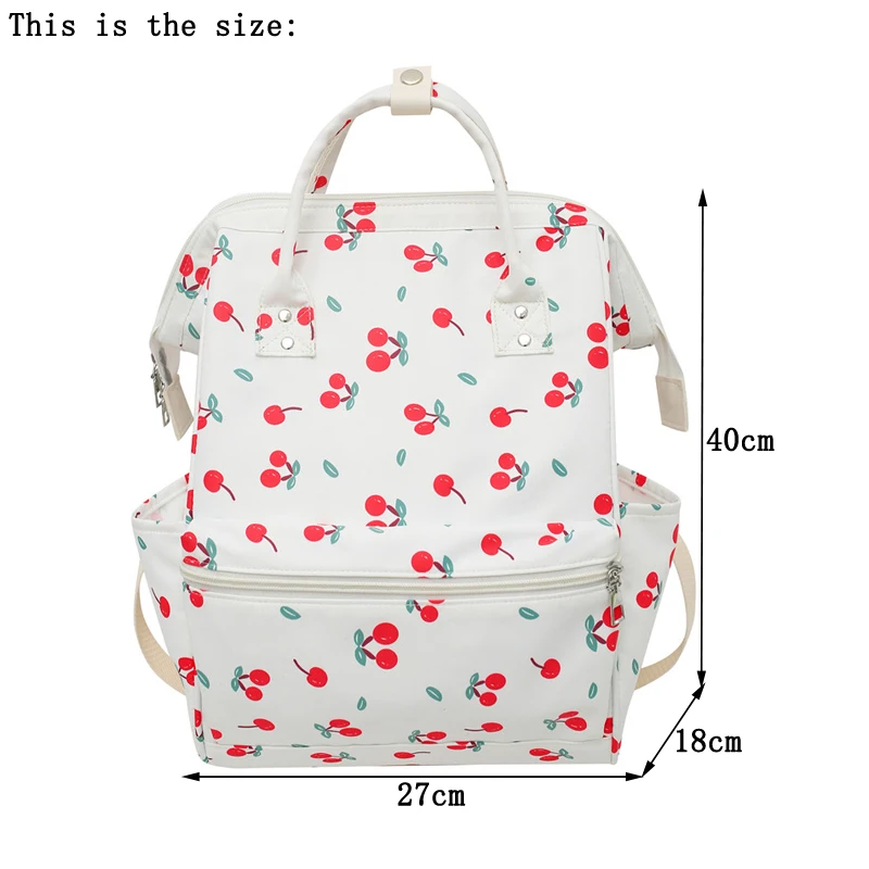 Cherry Printing Woman Backpack 2023 New Cute Schoolbag Student Book School Bag For Teenage Girls Boys High Quality Rucksack