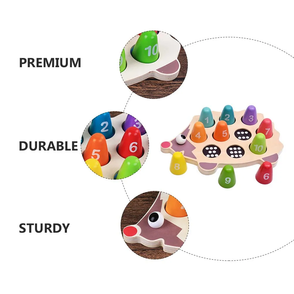 

1 Set Wooden Number Matching Educational Bright Color Learning Game For Children Early Development Montessori Style