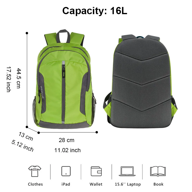 WEPLUS Men's Backpacks Travel Water Resistant Anti-scratch Reflective Bag Backpack for Men Women Notebook Daybag School Bags