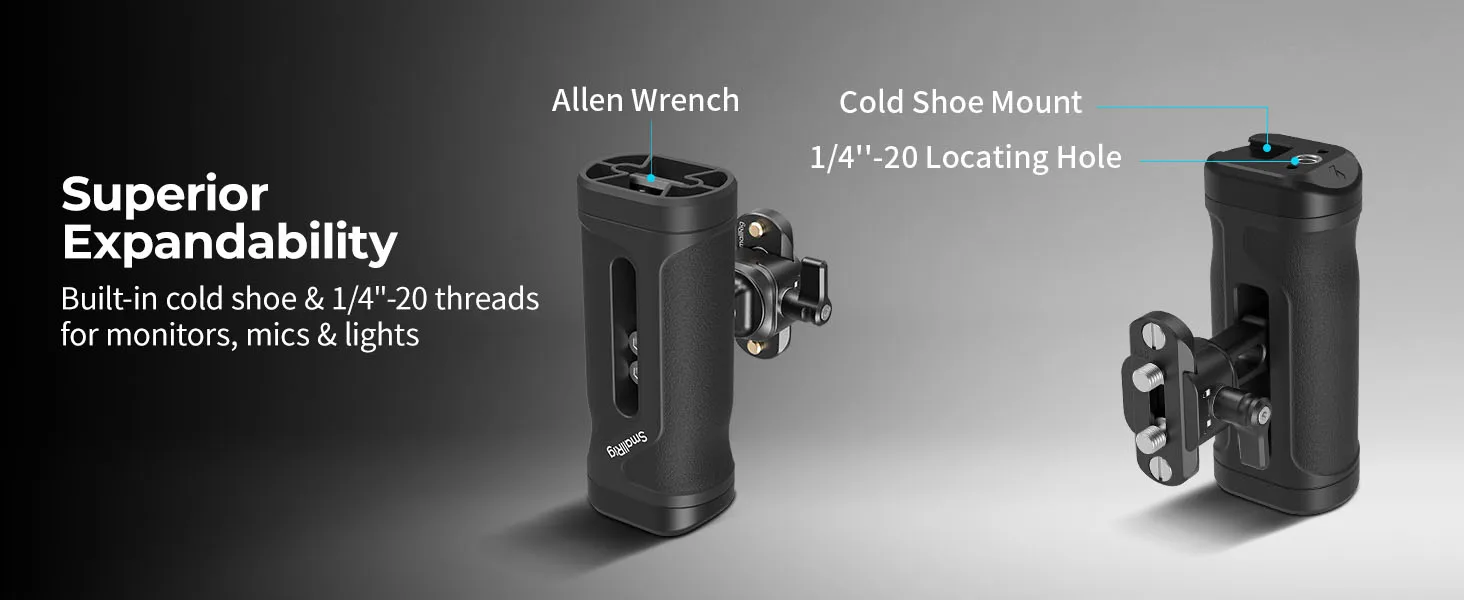 SmallRig Mini-Seitengriff mit NATO-Klemme für Kamerakäfige, kann Magic Arms, Mikrofone, Monitorhalterungen, Lichter montieren 5947 – Detail 4