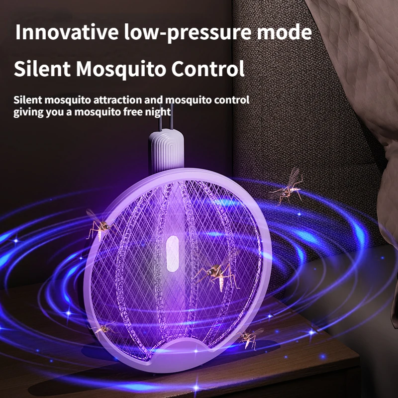 Rechargeable mosquito swatter folding 3-in-1 mosquito swatter electric shock mosquito killer outdoor/household