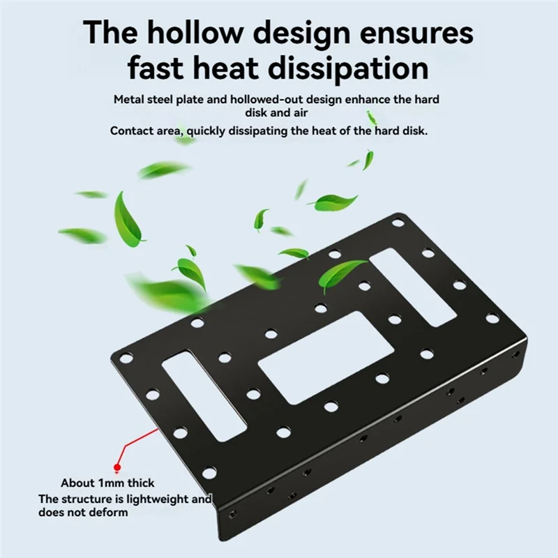 Hard Disk Mounting Bracket Hard Drive Bracket For 2.5In/3.5In SAS/SATA HDD SSD DIY Storage Metal Hollowout Rack Shelf