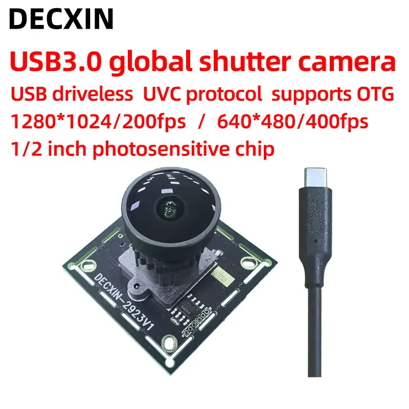 

USB3.0 global shutter industrial camera 1.3 MP HD camera module 400fps high-speed moving capture without driving.