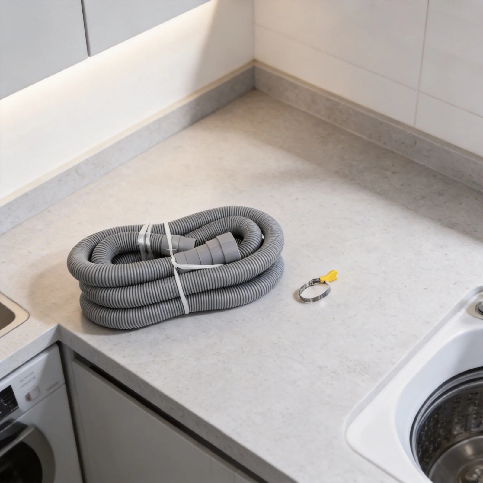 Flexible Connector PVC Drain Tube Kitchen Sink Cut-to-fit Excellent Sealing Wear Resistant PVC Easy Installation