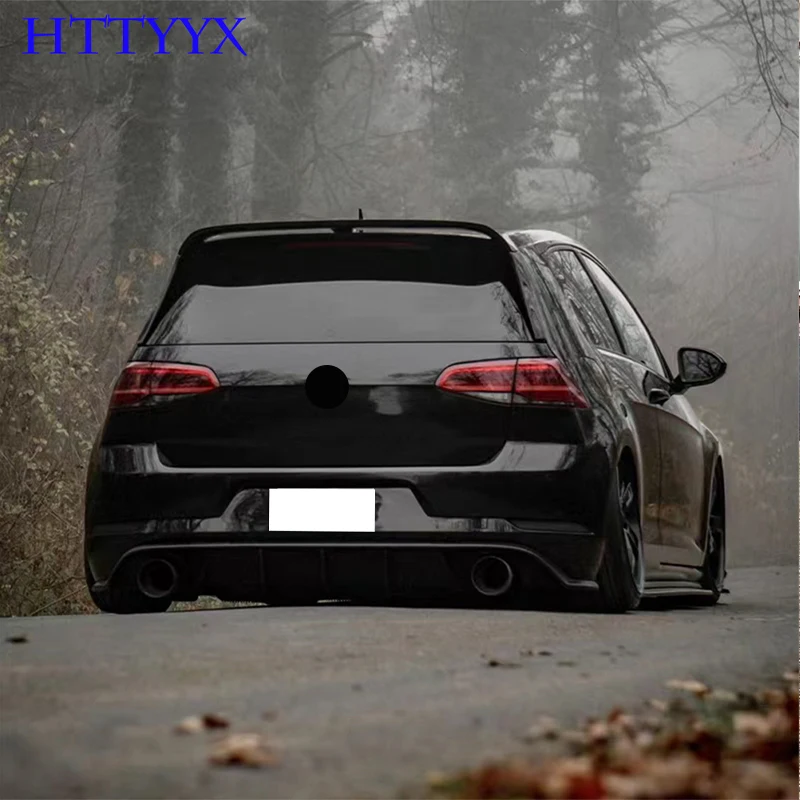 Glossy Black Rear Bumper Reflector Honeycomb Double-Sided Tape Mounting For Volkswagen Golf 6/7/7.5/8 GTI R Standard 2009-2023