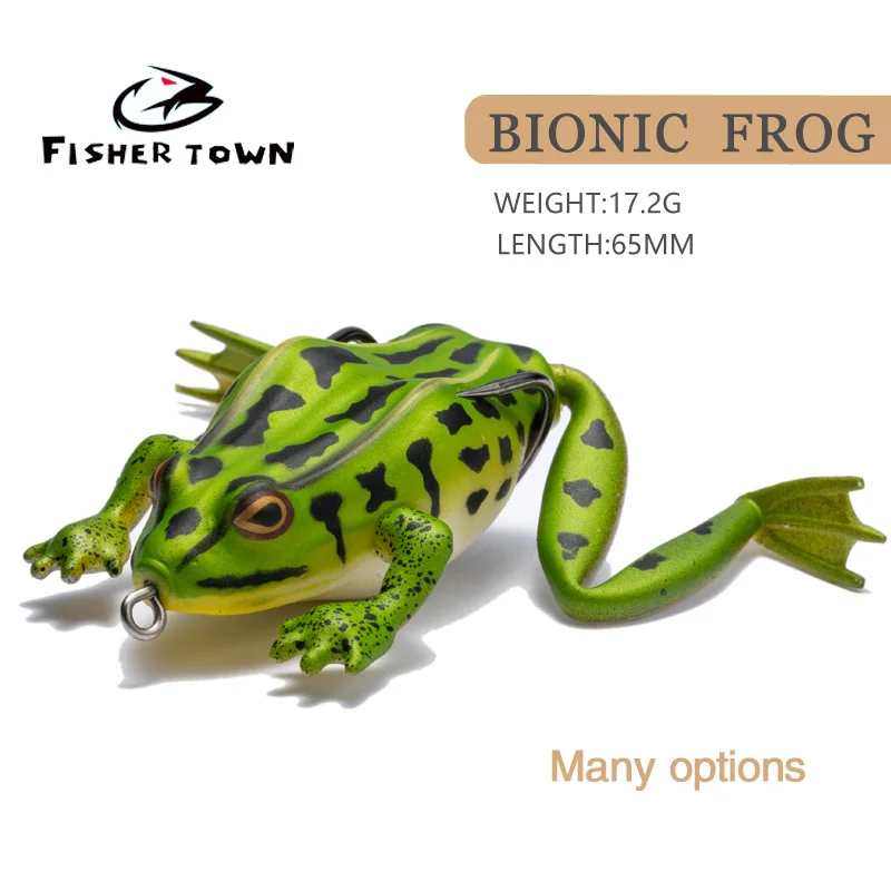 FT Frog Type Topwater Lure Silicone Thunder Fishing Lure 6.5CM/17.2g Double Propeller Soft Bait Artificial Wobbler For Fishing