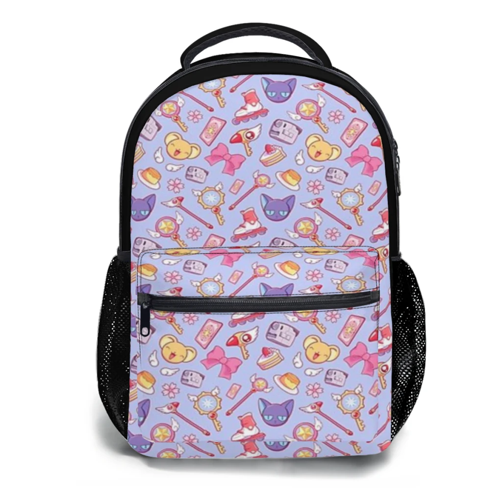 Nieuwe Modieuze Sakura Kaart Captor - Violet Rugzak Grote Capaciteit Trendy Boekentas Multi-Pockets Verstelbare 17Inch