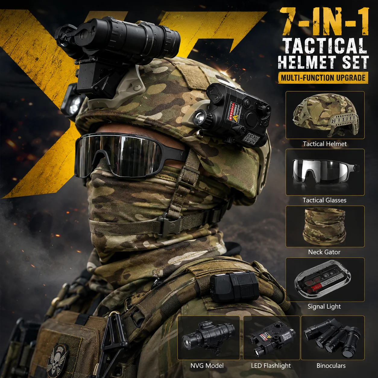 Kids Face Mask - YCTAC Kids Tactical Helmet Set Children's