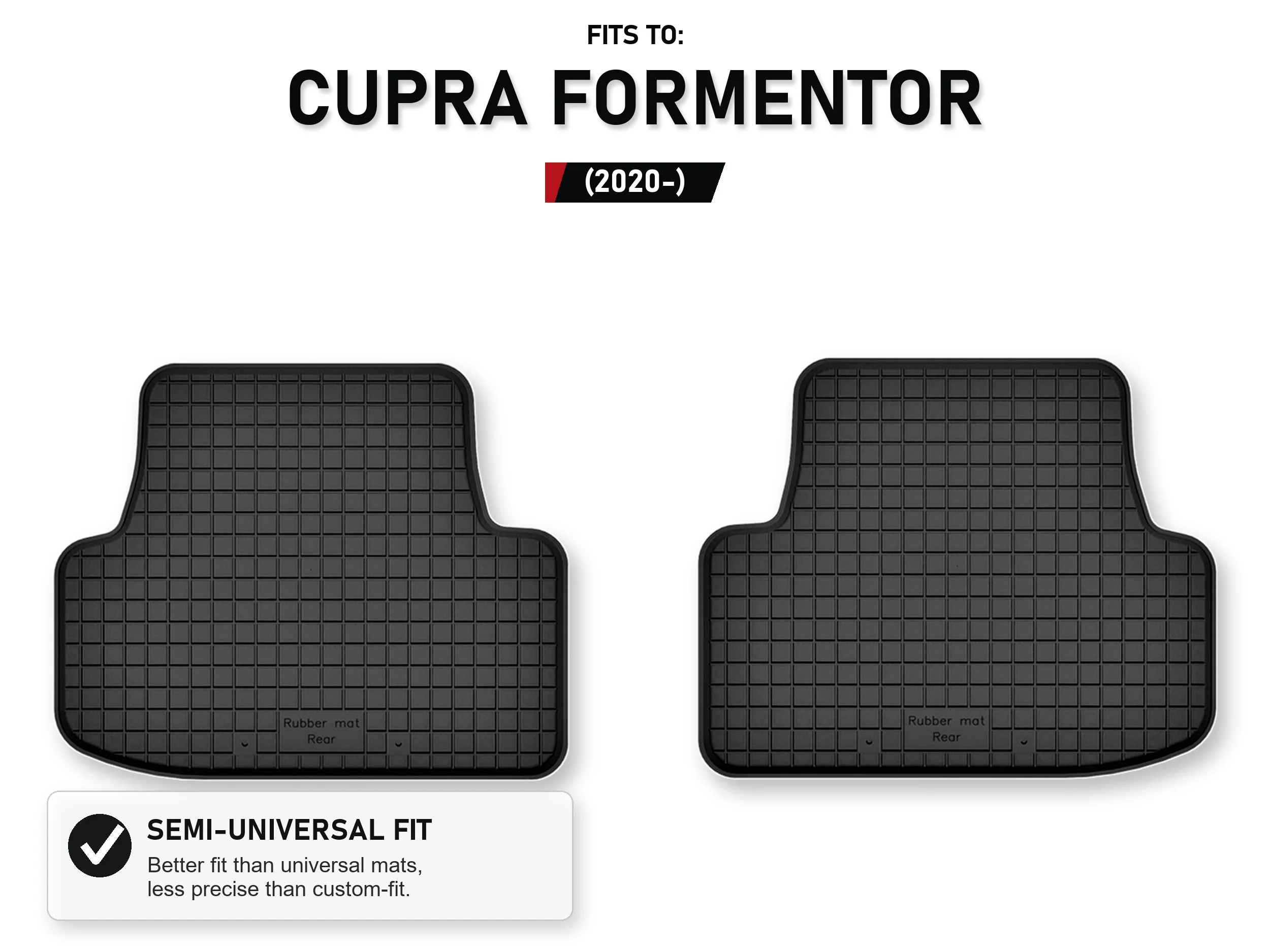 Rubberen bakmatten achterin voor: Cupra Formentor 2020-, 2 stuks