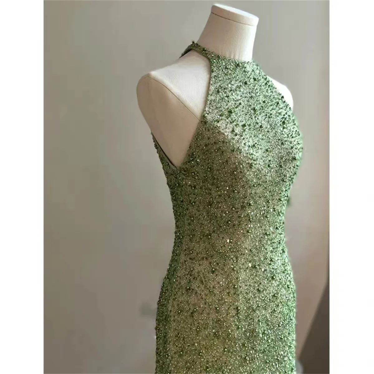 Hot Cocktail Mini Dress Green Crewneck Sleeveless Sequin Ball Party Sexy Vestidos De Fiesta 2024 Custom  Make   فساتين السهرة