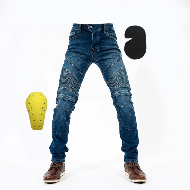 

Мотоциклетные джинсы Slim Fit на молнии для мужчин, байкерские брюки на все сезоны, защитные гоночные штаны с защитой от падений, удобные эластичные