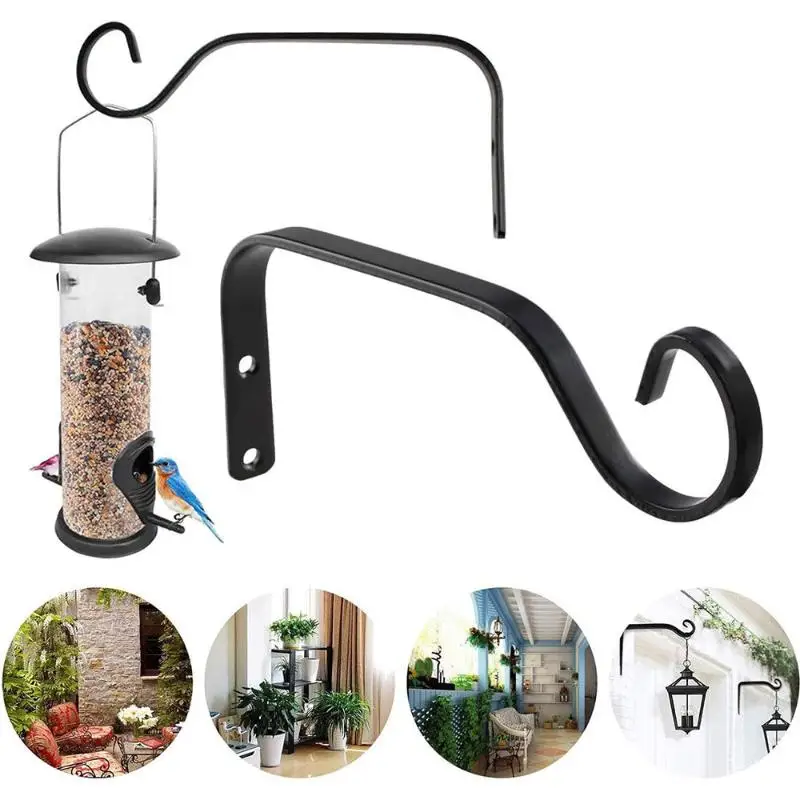 Wall Hanging Basket Iron Flower Pot Plant Support Hanger Hook For Indoor Outdoor Home Garden Hanging Lantern Decoration