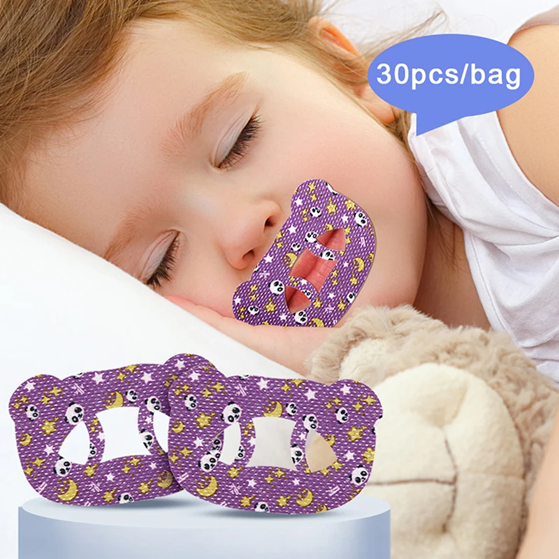 - Anti-Snoring Stickers For Children Sleep Mouth Shape Anti-Suffocation Design Cartoon Style Bear O-shaped Breathing Mouth Patch