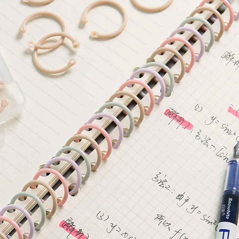 1 Pack Plastic Binder Rings 0.59Inch 1Inch Reusable Loose Leaf Binder Rings for Index Cards Photo Album Loose-leaf Paper