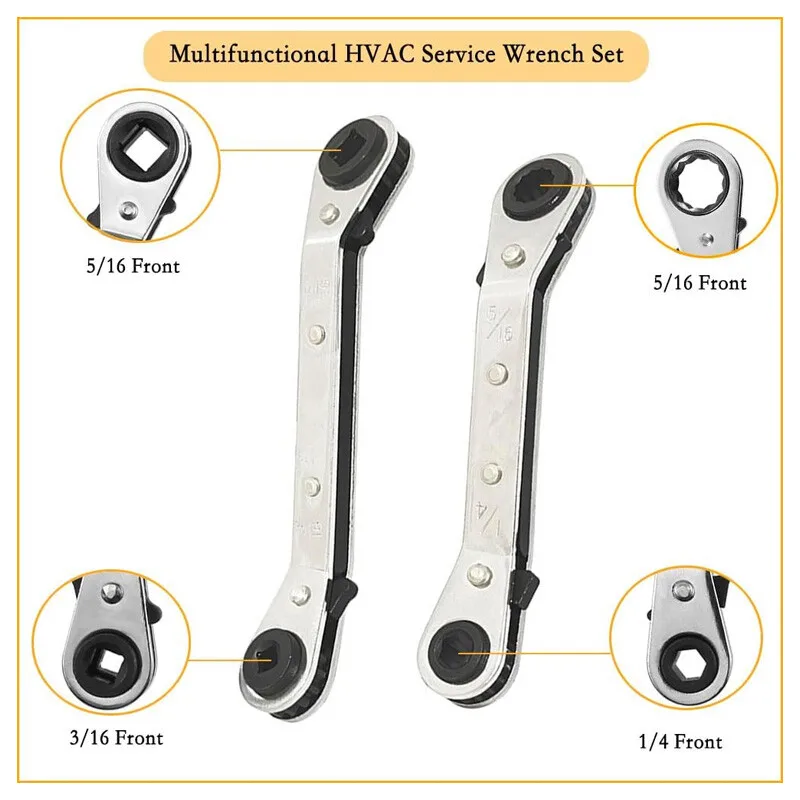Valve Core Remover Installer Tool & HVAC Service Wrench with Hex Bit Adapter Kit for R22 R12 R407 R410 R404 R32 XLB-1164