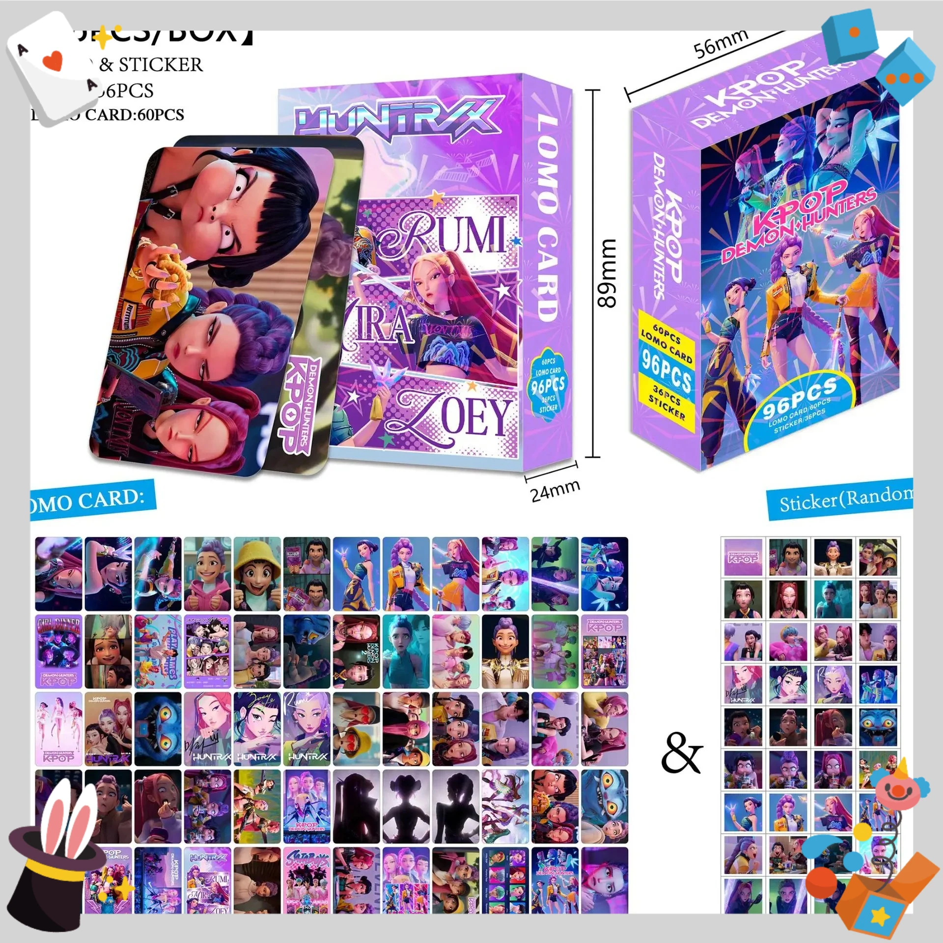 92–96 قطعة مجموعة بطاقات وملصقات Fantasy Idol Hunter، مجموعة بطاقات الصور الفوتوغرافية أنيمي لمحبي K-Pop، هدية LOMO للأولاد والبنات #4