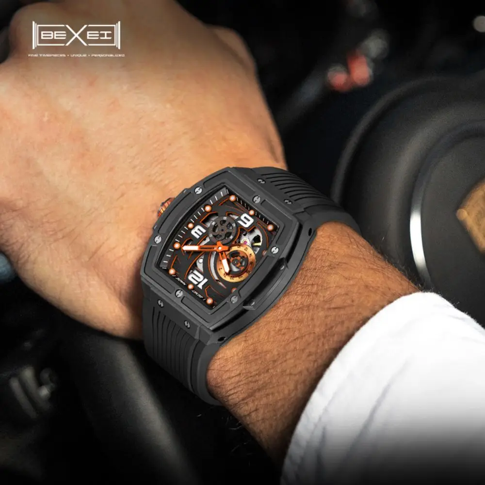BEXEI 9139 Barrel shaped Automatic mechanical Citizen movement men watches 42 Hours Power Synthetic sapphire Waterproof watch