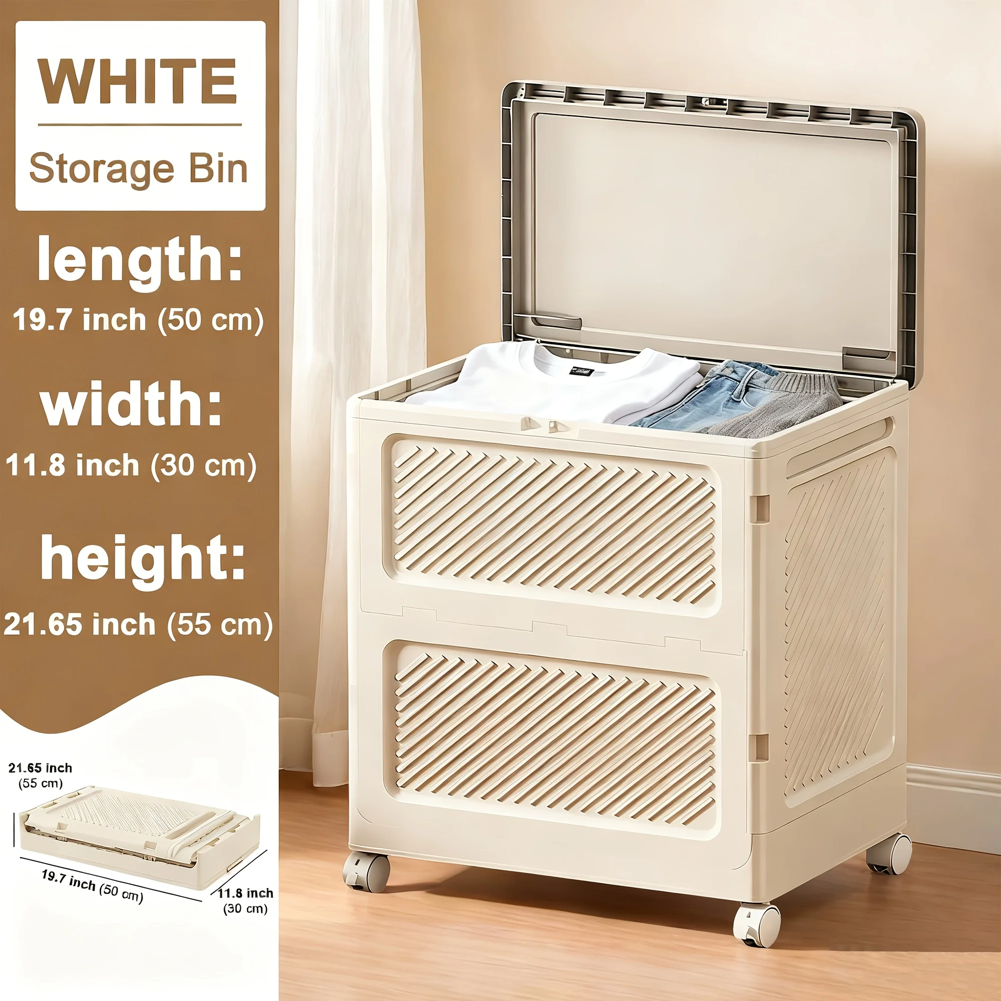 

Large Capacity Waterproof And Dustproof Storage Box with Wheels, Multi Purpose Home Storage And Organization Solution Suitable f