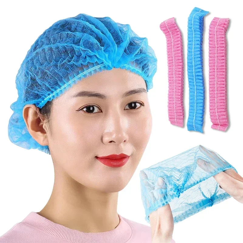 

100pcs Disposable Non Woven Fabric Sterile Hat For Grafting Eyelash Makeup Hair Net Caps SPA Hair Salon Bathroom Supplies