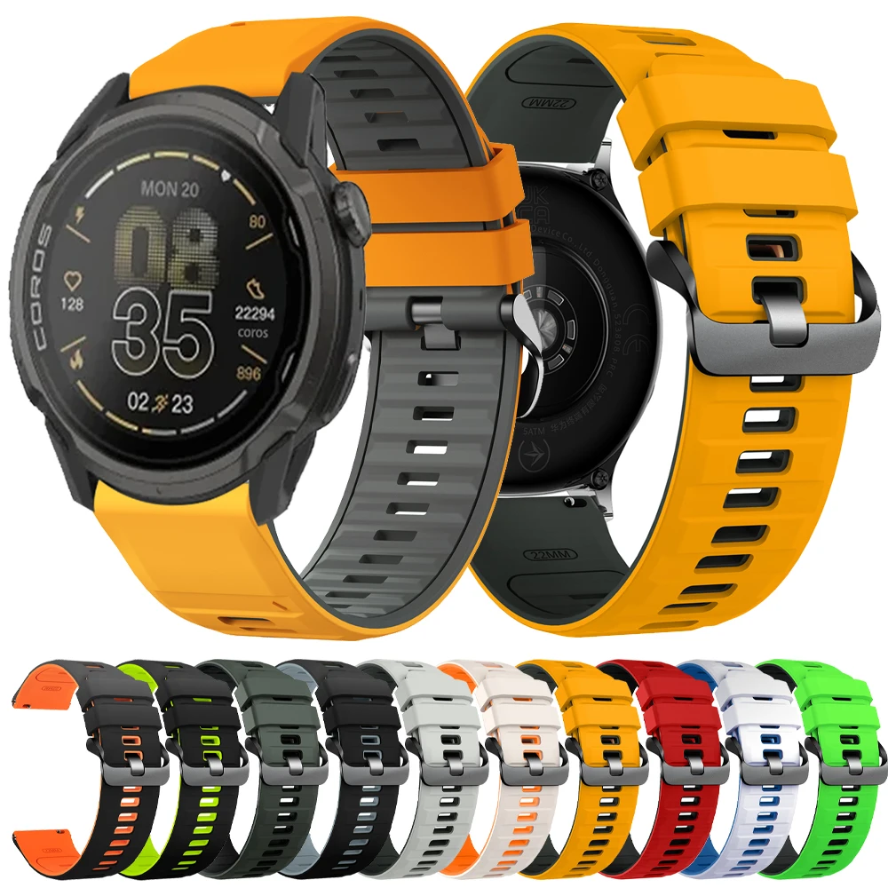22 مللي متر حزام ساعة اليد ل كوروس APEX 4 42 مللي متر/PACE 3/APEX 2 Pro 46 مللي متر العصابات لساعة شاومي 2 برو/اللون 2 S4 S1 سيليكون سوار حزام