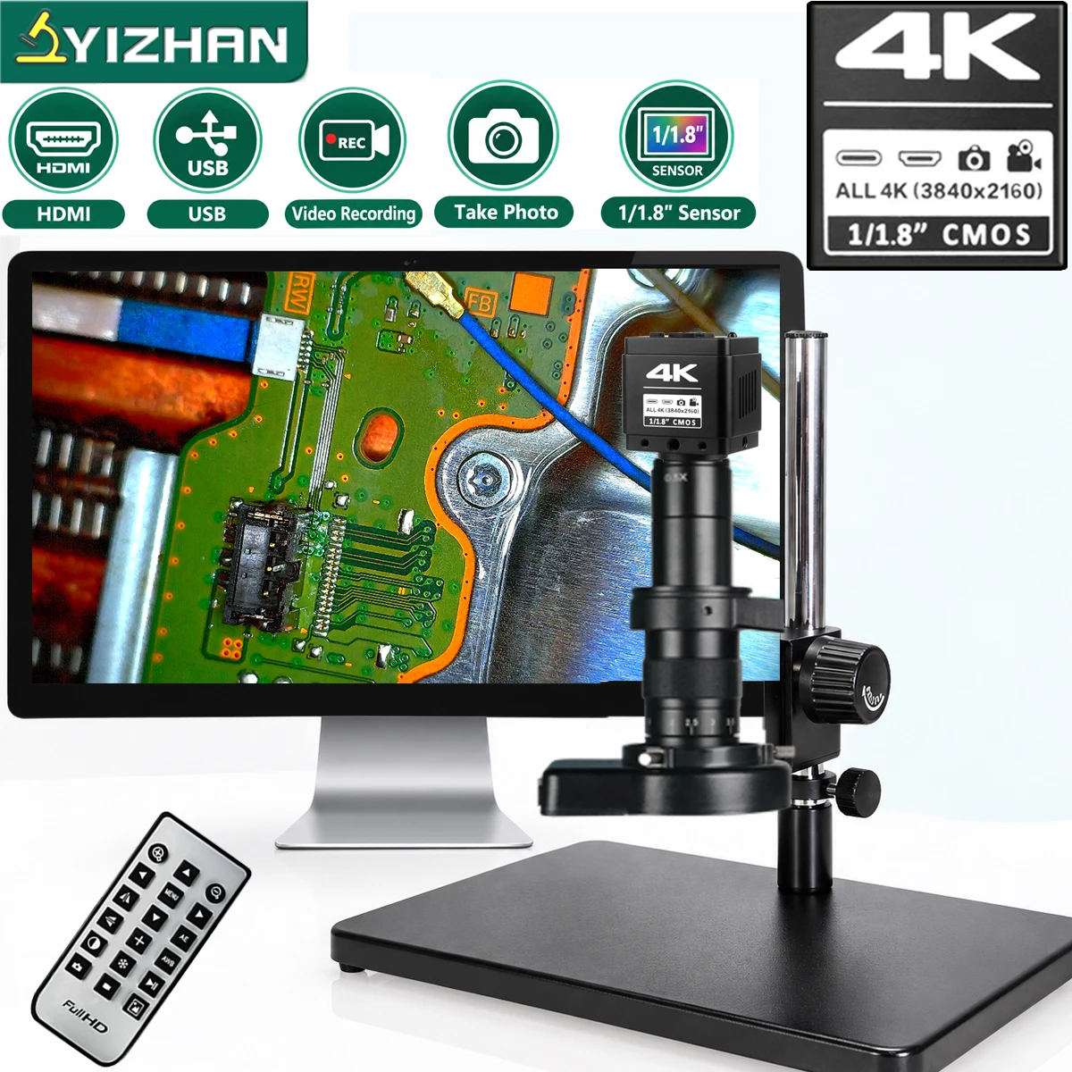 YIZHAN 4K Digital Microscope for SolderingIMX678 1/1.8