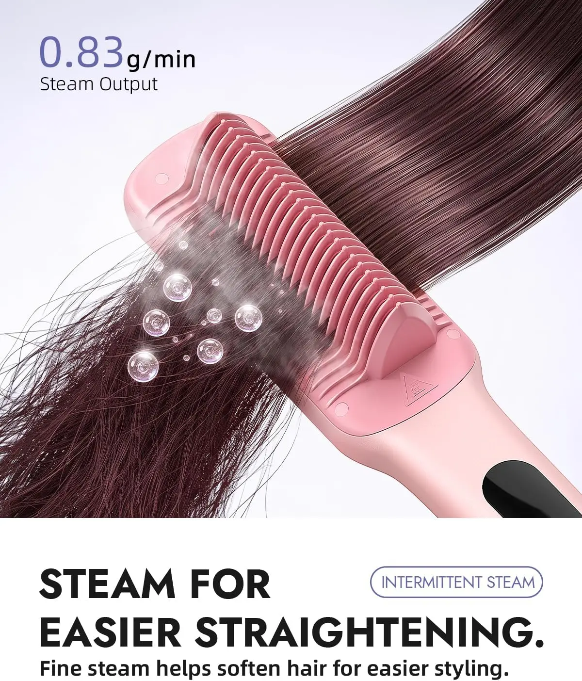 Women's Steam Hair Straightening Brush and Comb with 4 Heat Settings