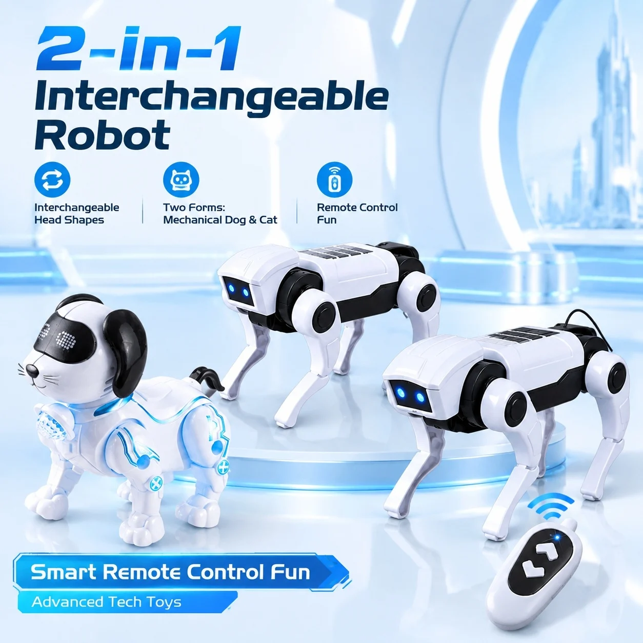 Cartoon DIY Assembly Dog Rc Robot Walking Mechanical Toy Science Teaching Assembling Model Electric Toys Kids Gifts
