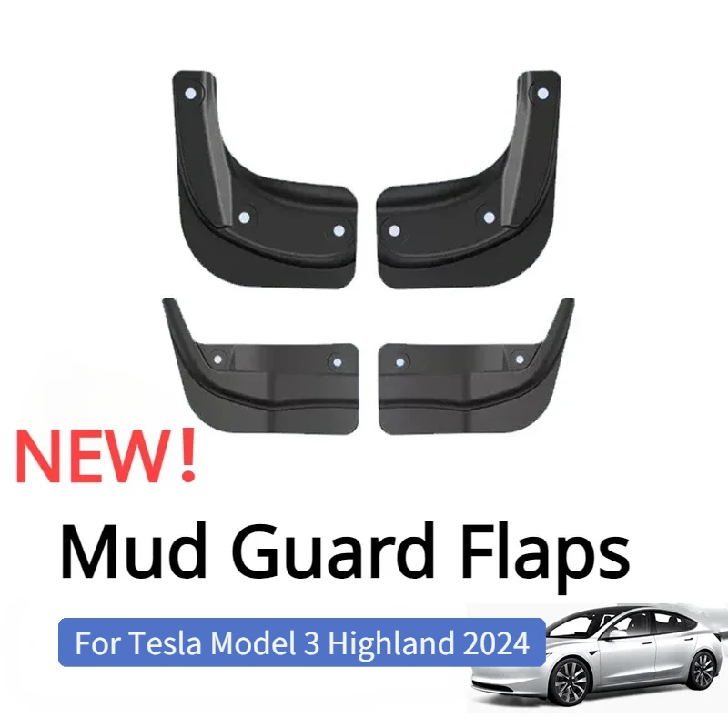 Mudguards for Tesla New Model 3 Highland 2024 Front Rear Wheel Fender Splash Guards Official Original Mud Fenders Accessories