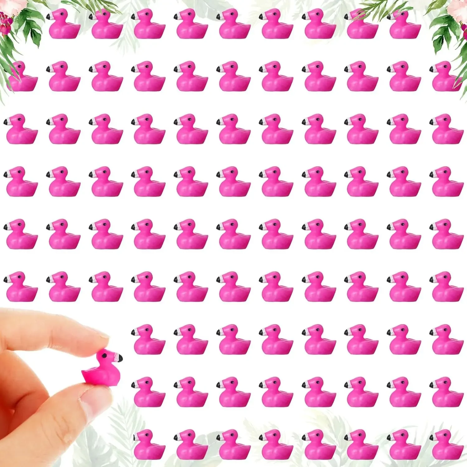 200Pcs  Flamingo Tiny Duck Mini Resin Flamingo Duck Tiny Duck Mini Figurine Flamingo Toy for Craft Home Dollhouse Ornament Decor