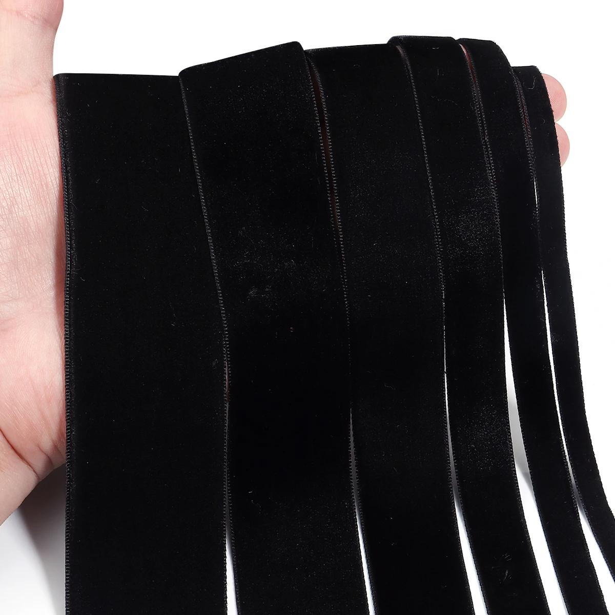 5-10 Yards 6/10/15/25/32 mm Weinrot Schwarz Samtband Handgemachte Schleife Geschenke Blumenstrauß Verpackungsband DIY Weihnachtsfeier Dekoration