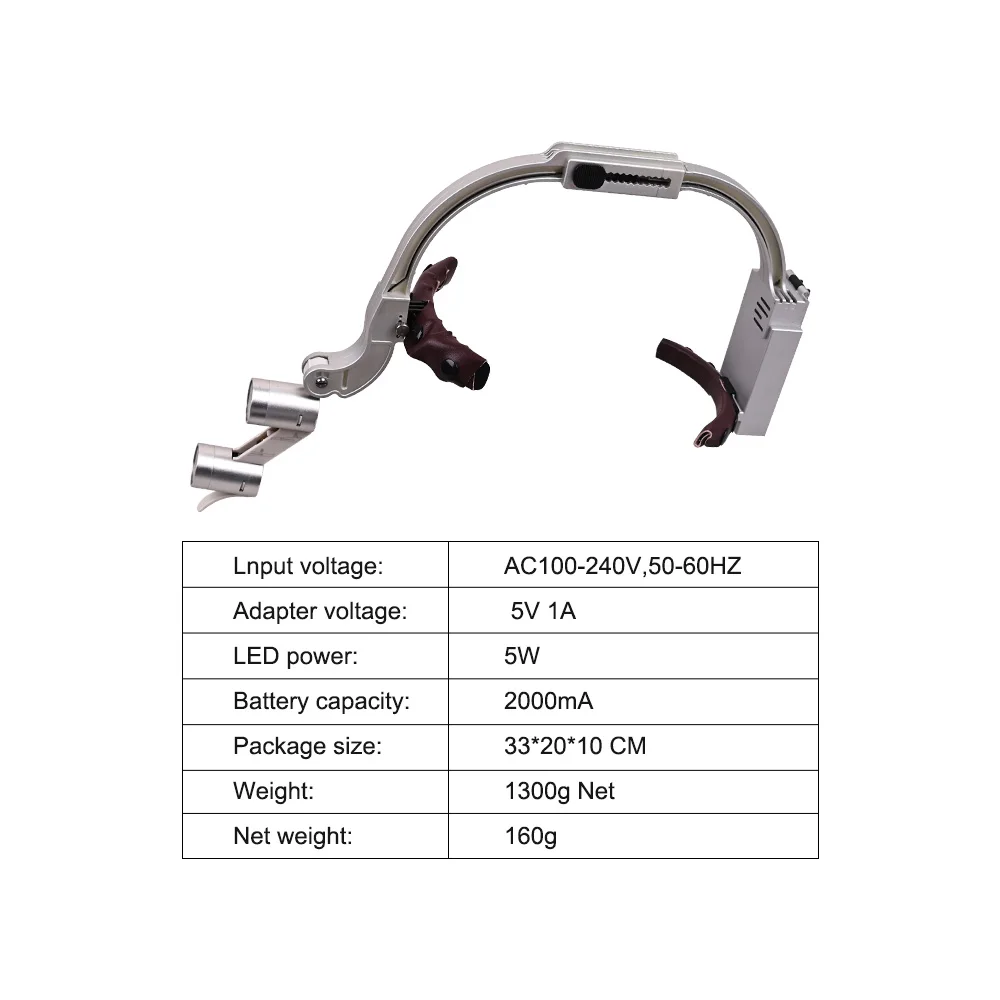 Dental LED Head Light Lamp For Magnification Binocular Loupes Denspay 5W Light 2.5X 3.5X Dentisit Surgical Headlight Lab Tools