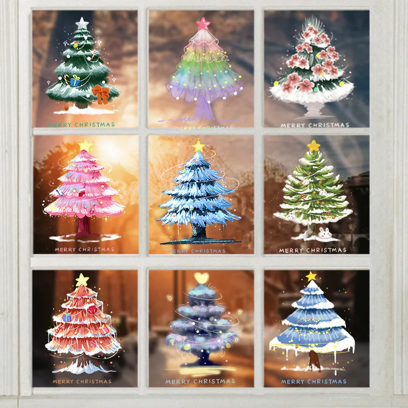 1pcs Christmas Tree Stickers New Year Pendant Ornaments Clearance Sales Clearance Sales  Window Glass Electrostatic Color